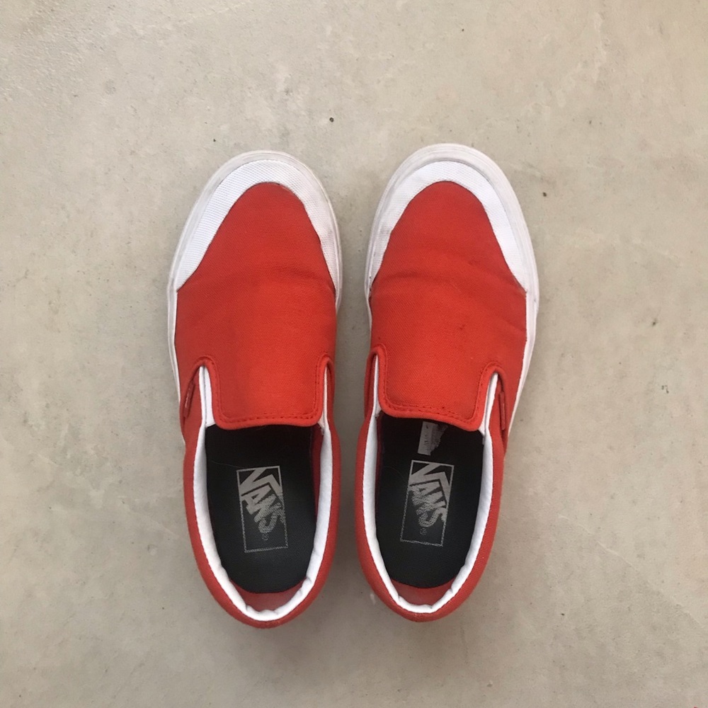 orange slip on vans